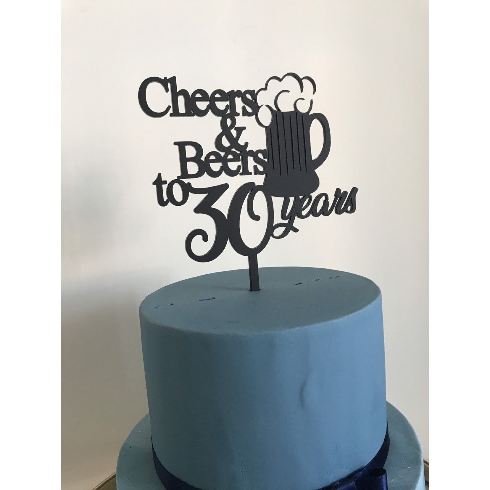Acrylic Black Cheers to 30 Years Birthday Cake Topper - Online Party  Supplies