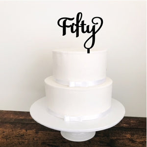 Fifty Cake Topper - Aston Blue