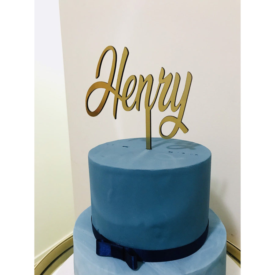 Custom Acrylic Cake Topper - Aston Blue