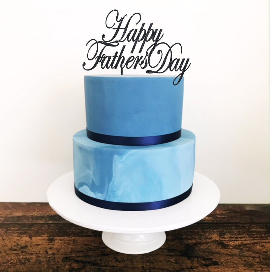 Happy Fathers Day Acrylic Cake Topper - Aston Blue