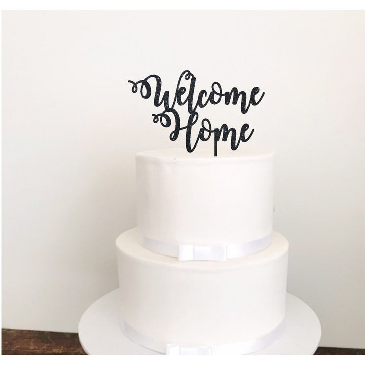 Welcome Home Acrylic Cake Topper - Aston Blue