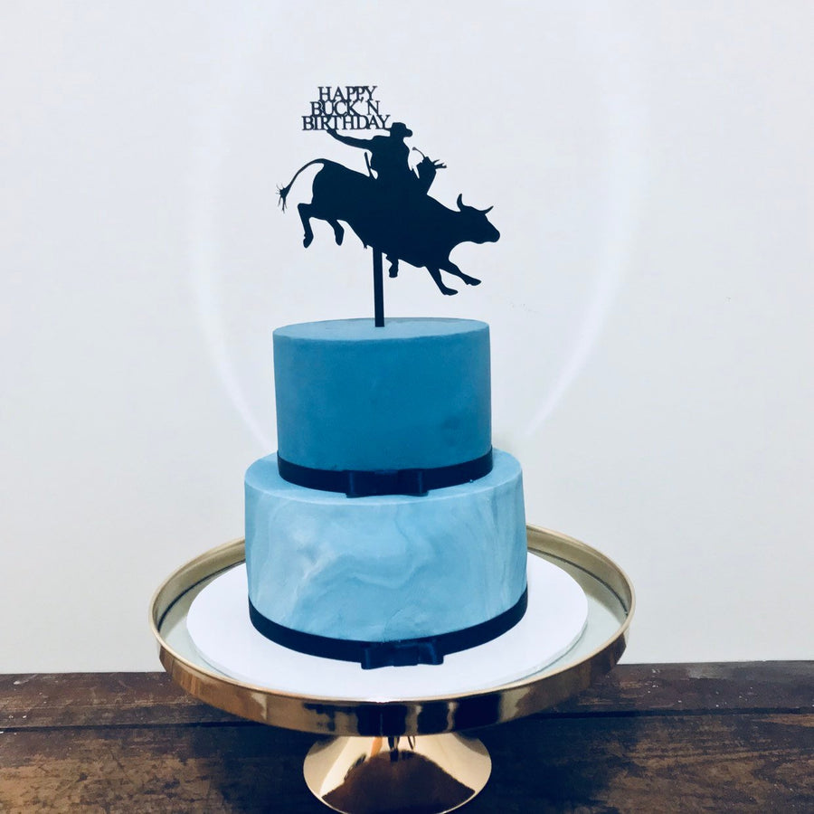 Bull Rider Cake Topper - Aston Blue