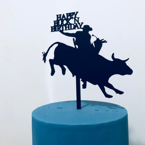 Bull Rider Cake Topper - Aston Blue