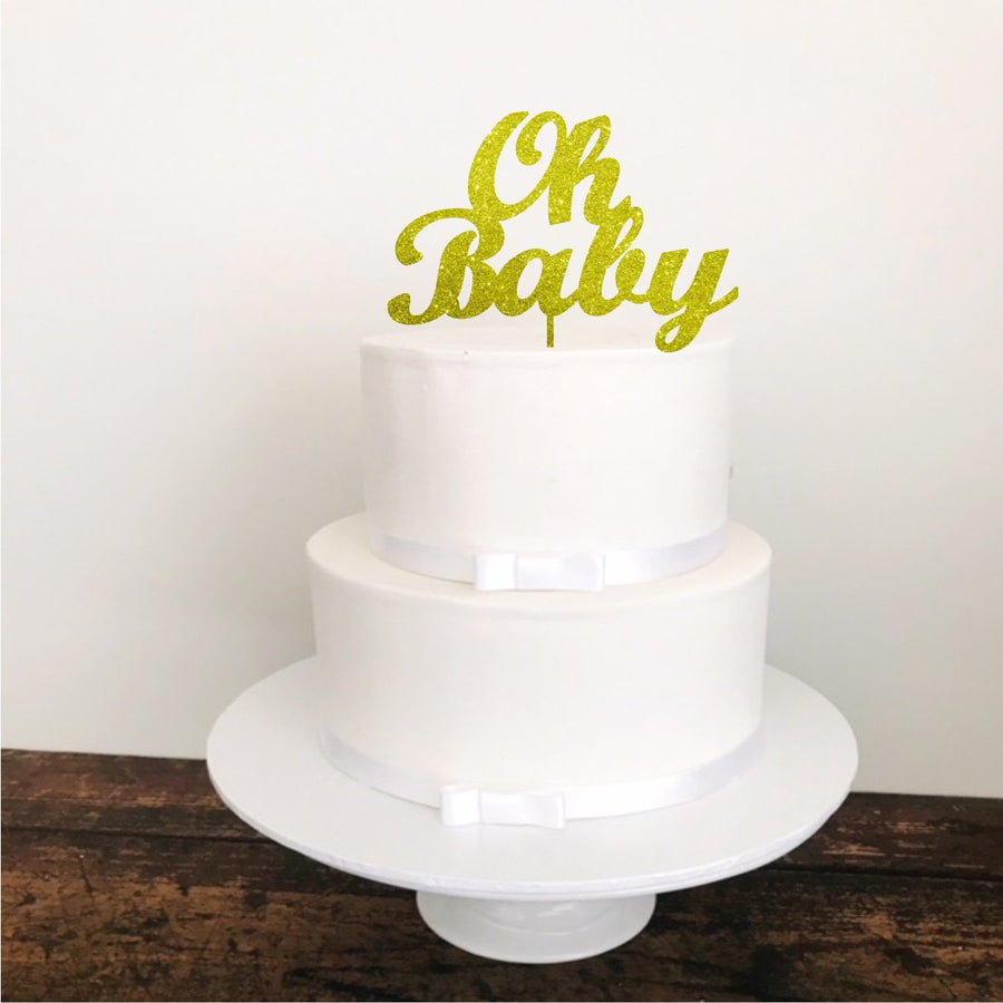 Oh Baby Cake Topper - Aston Blue