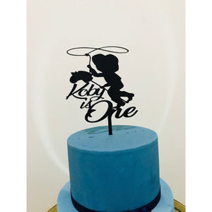Little Cowboy Acrylic Cake Topper - Aston Blue