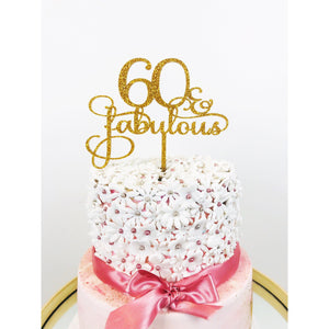 Sixty and Fabulous Cake Topper - Aston Blue