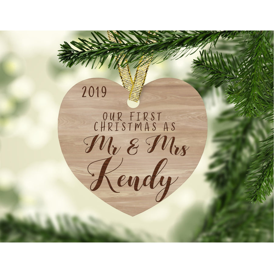 Our First Christmas as Mr and Mrs Ornament - Aston Blue