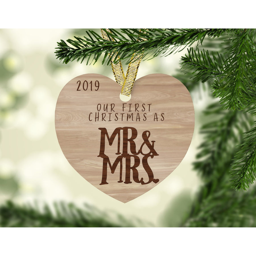 Our First Christmas as Mr and Mrs Ornament - Aston Blue