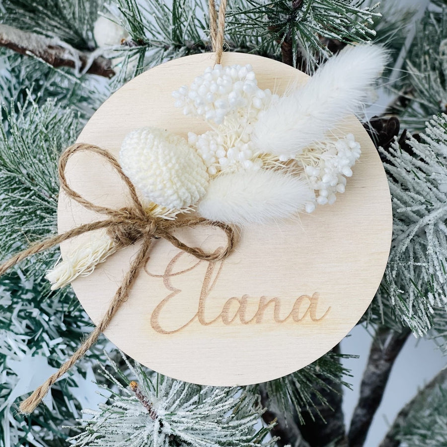 Custom Name Dried Flower Ornament SKU 38