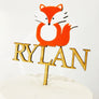 Fox Acrylic Cake Topper - Aston Blue