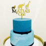 Custom Safari Animal Acrylic Cake Topper - Aston Blue