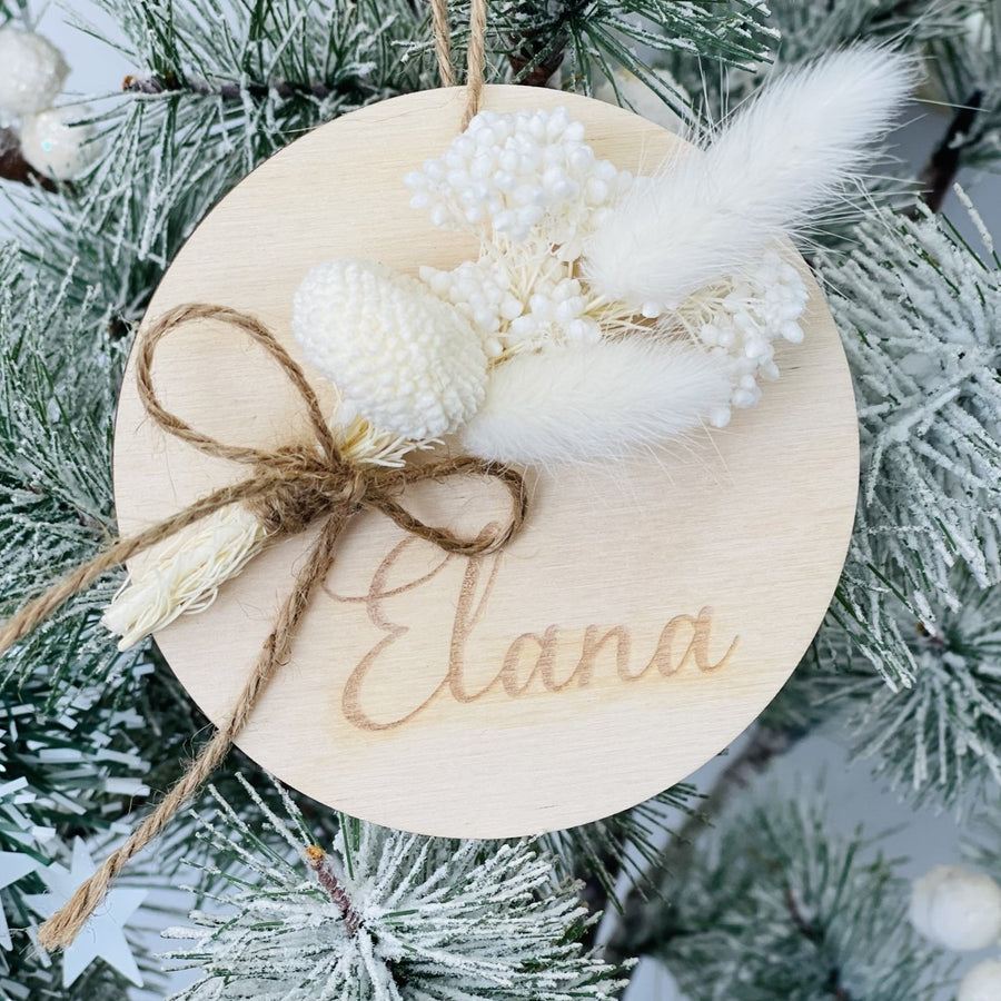 Custom Name Dried Flower Ornament SKU 38