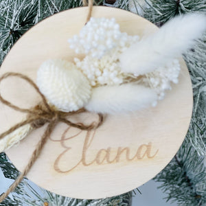 Custom Name Dried Flower Ornament SKU 38