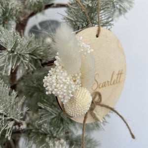 Custom Name Dried Flower Ornament SKU 39