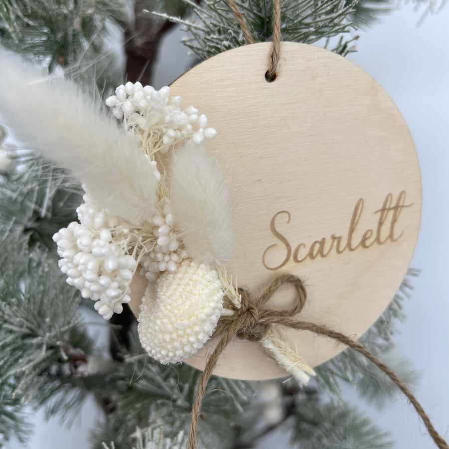 Custom Name Dried Flower Ornament SKU 39