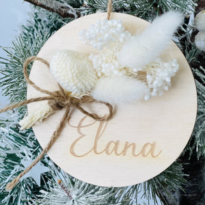 Custom Name Dried Flower Ornament SKU 38