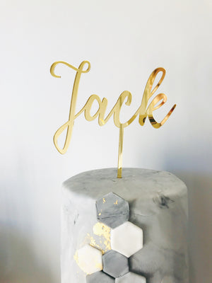 Custom Acrylic Cake Topper - Aston Blue