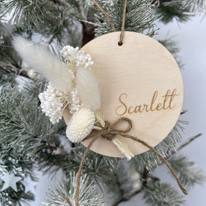 Custom Name Dried Flower Ornament SKU 39